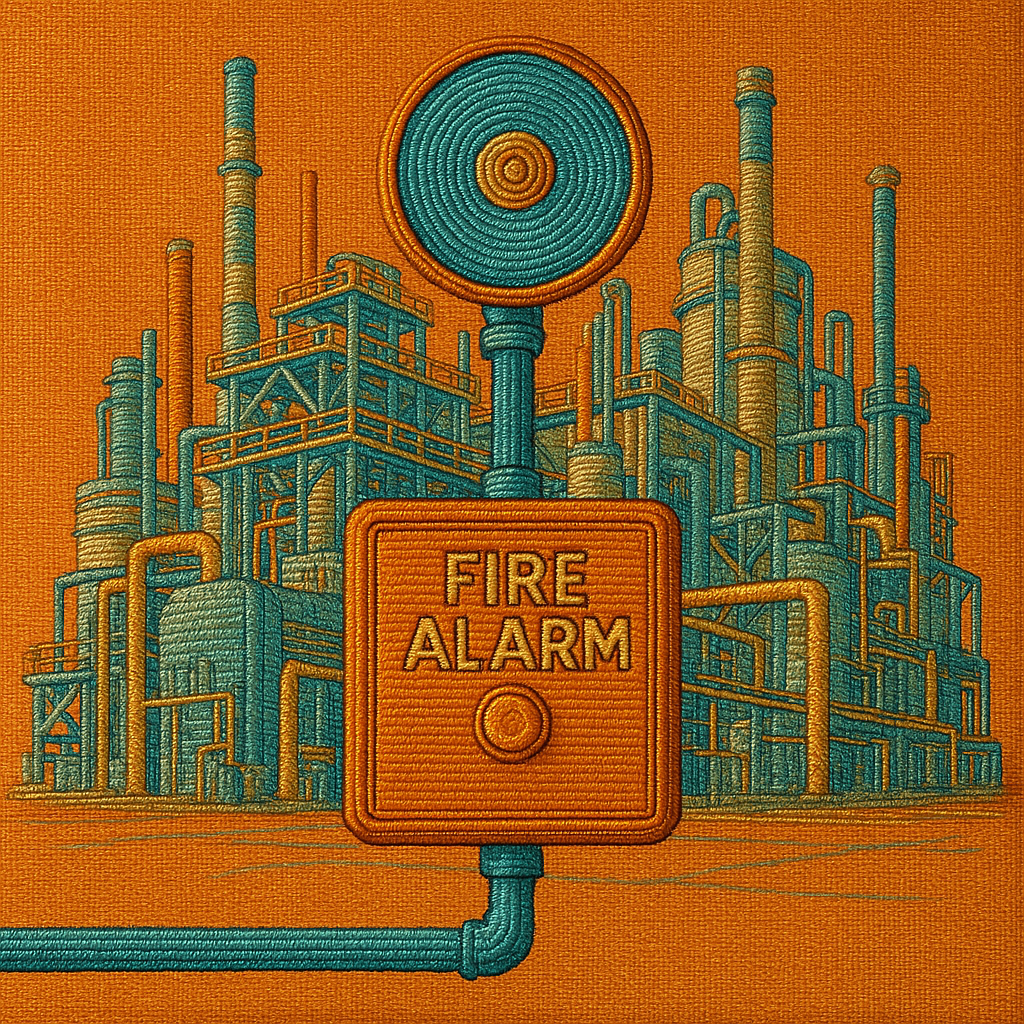 fire alarm in a plant , indonesia morowali